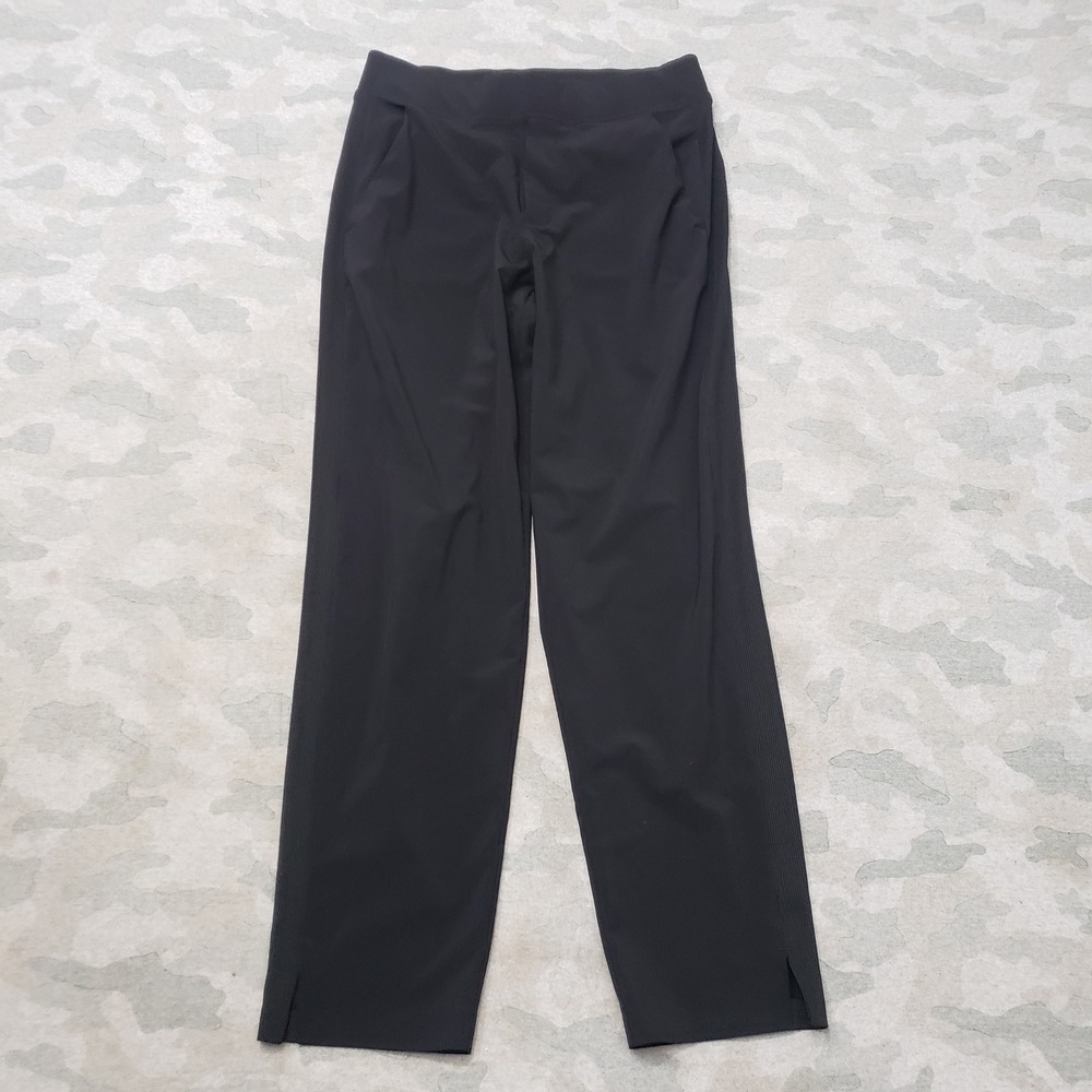 Athleta Ankle Pants Womens 4 Black Straight Leg Travel Pockets Pull On Stretch